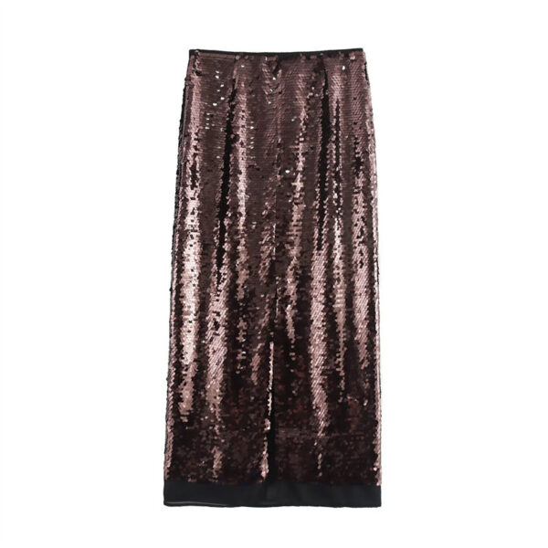 Jupe taille haute ornée de perles – Image 2