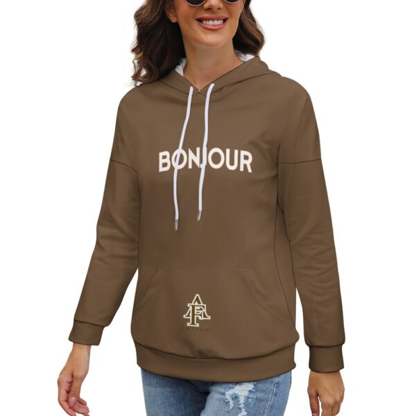Sweat à capuche Marron FATIAMI Bonjour – Image 2