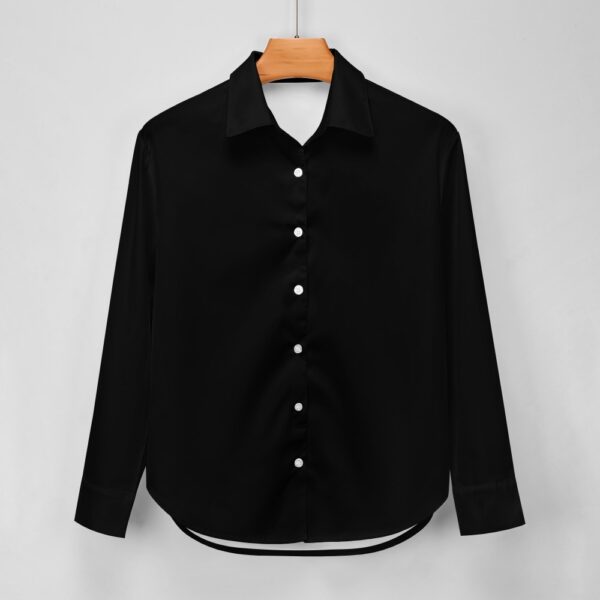 Chemise noir manche longue femme classique – Image 4
