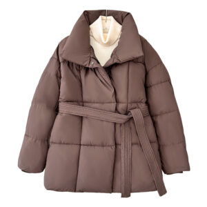 Parkas d'hiver à col montant épais pour femme