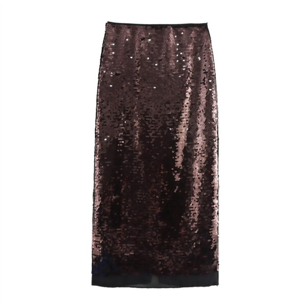 Jupe taille haute ornée de perles