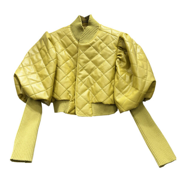 Veste en cuir tricotée polyvalente pour femme
