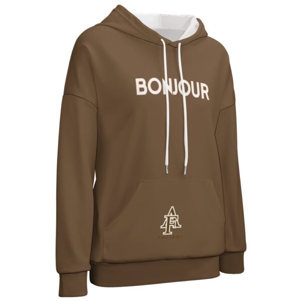 Sweat à capuche Marron FATIAMI Bonjour – Image 4