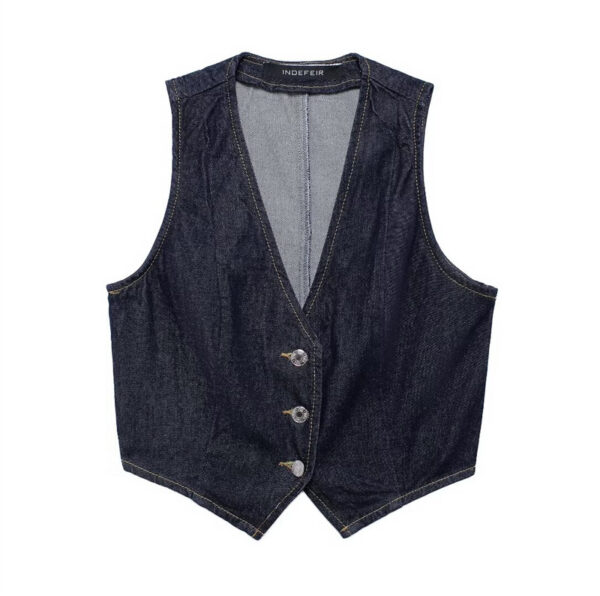 Ensemble en jean, confortable casual, Top sont manche et pantalon – Image 2