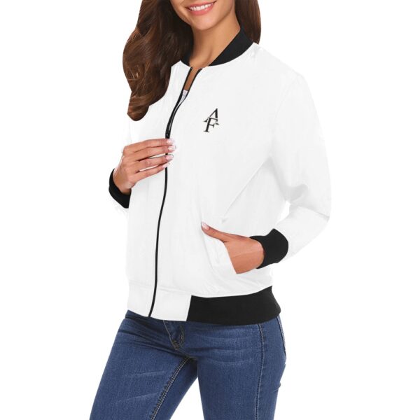 Veste bomber blanche pour femme – Image 3