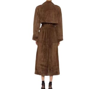Trench Coat Suede Marron
