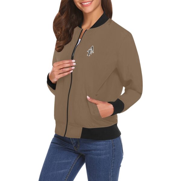 Veste bomber marron pour femme – Image 3