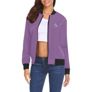 Veste bomber mauve pour femme