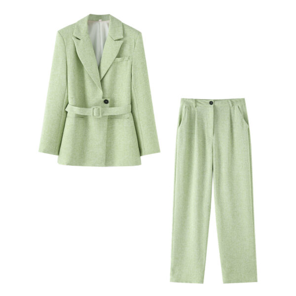Ensemble costume à manches longues en laine fine