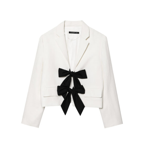 Bow long sleeved suit jacket