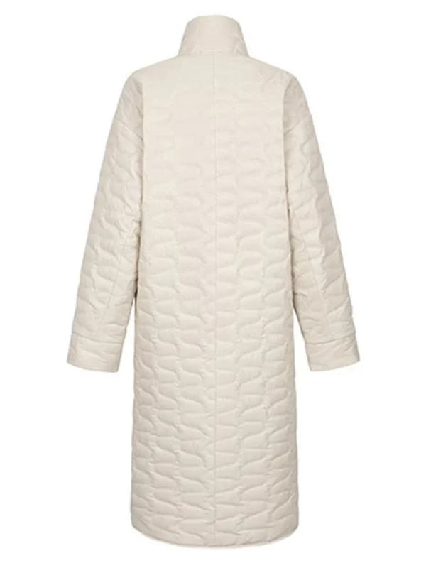 Parka Femme Décontractée à Lacets – Patchwork Élégant avec Écharpe Intégrée – Image 2