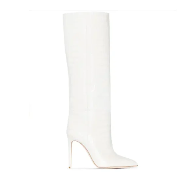Crocodile High Heel Knee-High Boots – Image 4