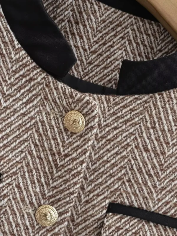 Tweed cropped vintage coat – Image 4