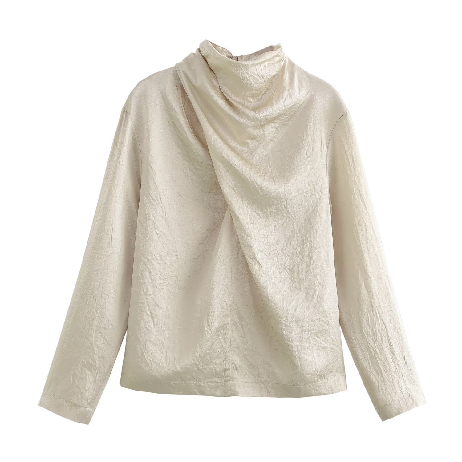 Elegant Pleated Satin Feel Top + Pants Set for Women Fatiami – Image 2