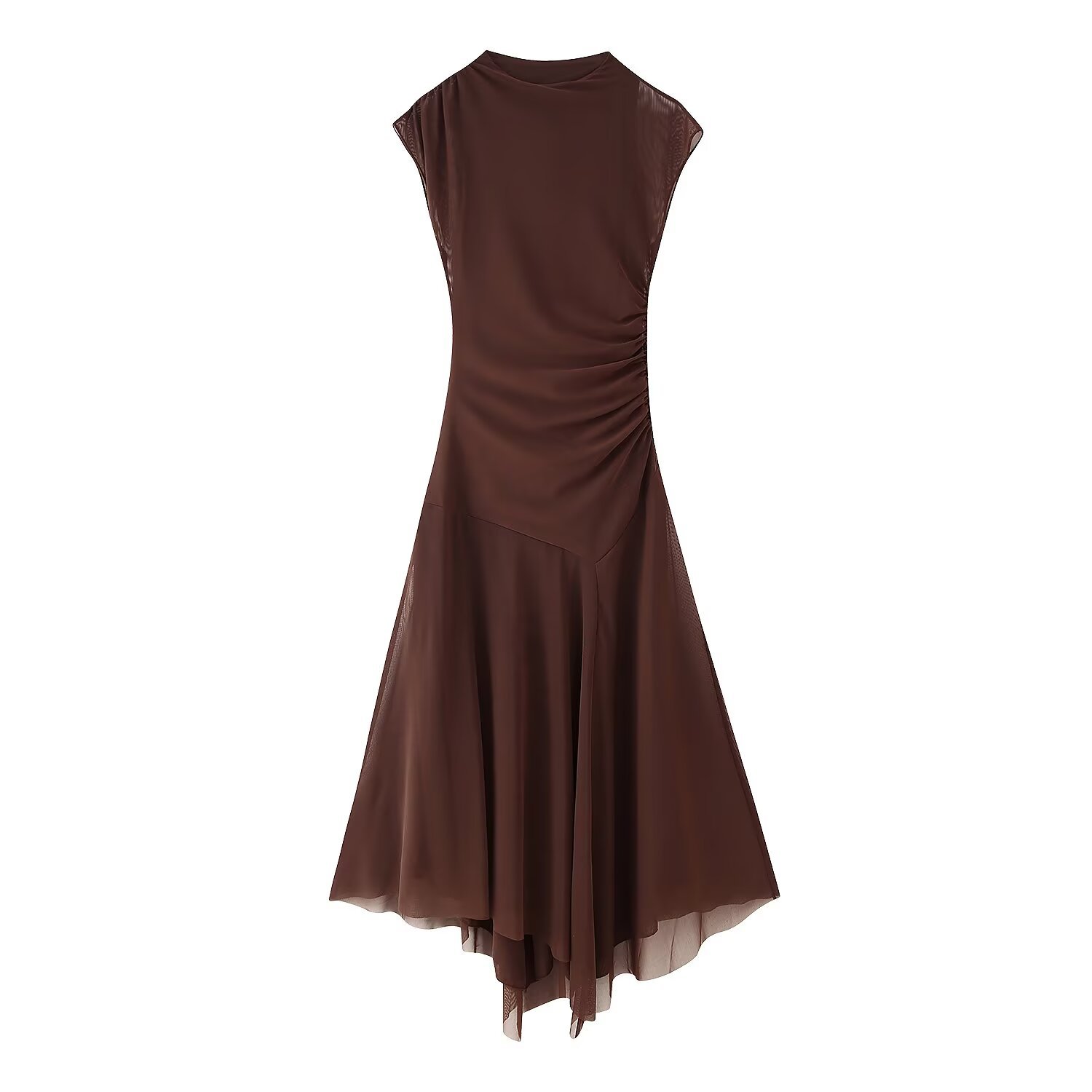 Round neck silk mesh dress – Image 3