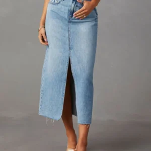 Denim Midi Skirt