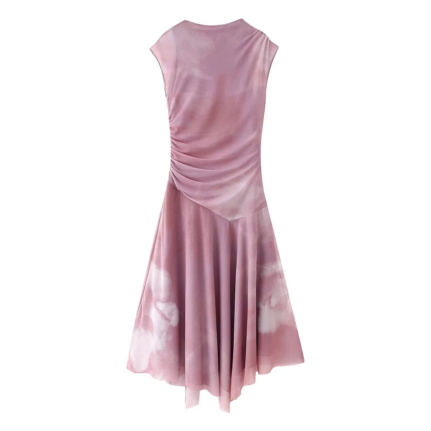 Round neck silk mesh dress – Image 5