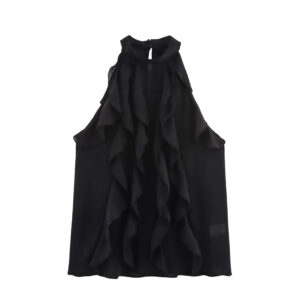 Sleeveless Chic Black Tank Top