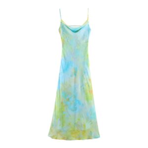 Blue and green dress